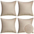 Home Brilliant Linen Pillow Covers Waterproof Outdoor Pillows For Patio Pillow Covers For Couch, 18 Inch, 45 Cm, 4 Pcs, Light Li