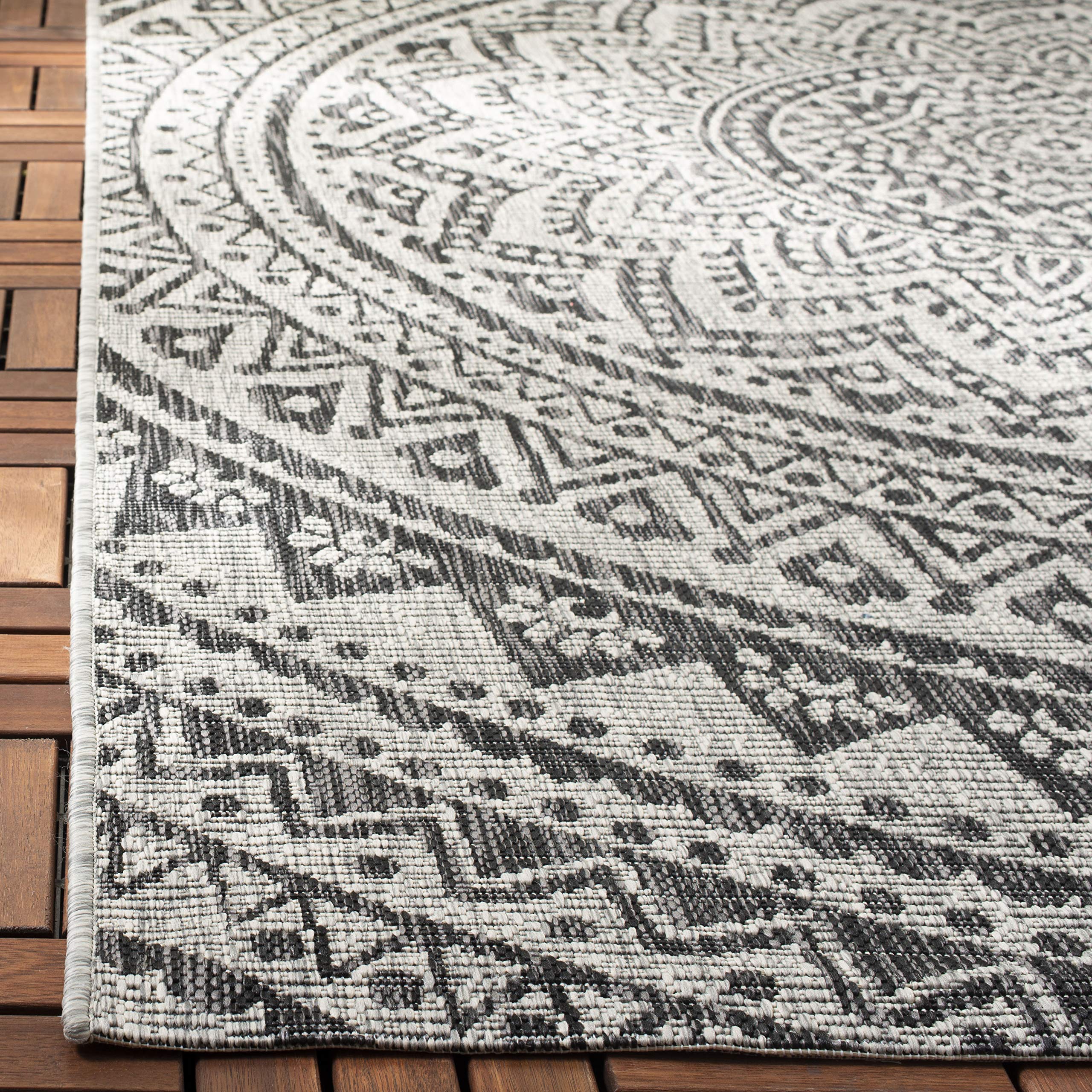 Safavieh Courtyard Collection 2'3' X 20' Light Grey/Black Cy8734 Indoor/ Outdoor Waterproof Easy Cleaning Patio Backyard Mudroom Runner Rug