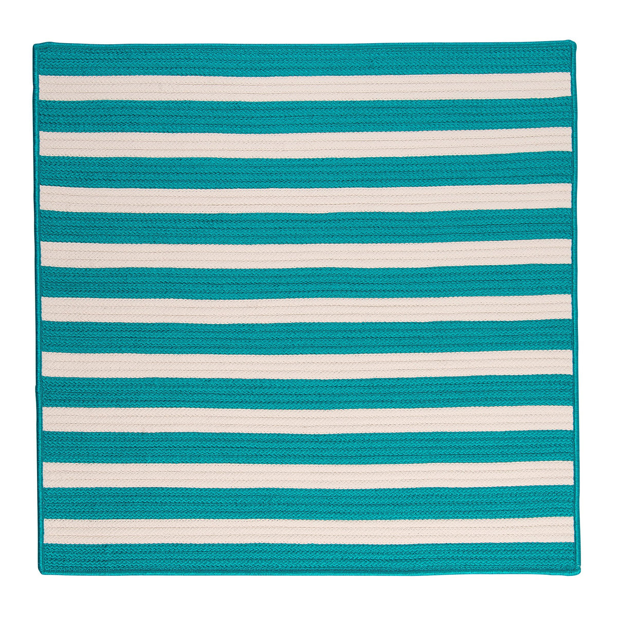 Stripe It Square Rug, 12-Feet, Turquoise