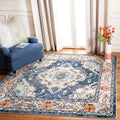 SAFAVIEH Monaco Collection 5 Square Navy/Light Blue MNC243N Boho Chic Medallion Distressed Non-Shedding Living Room Bedroom Are