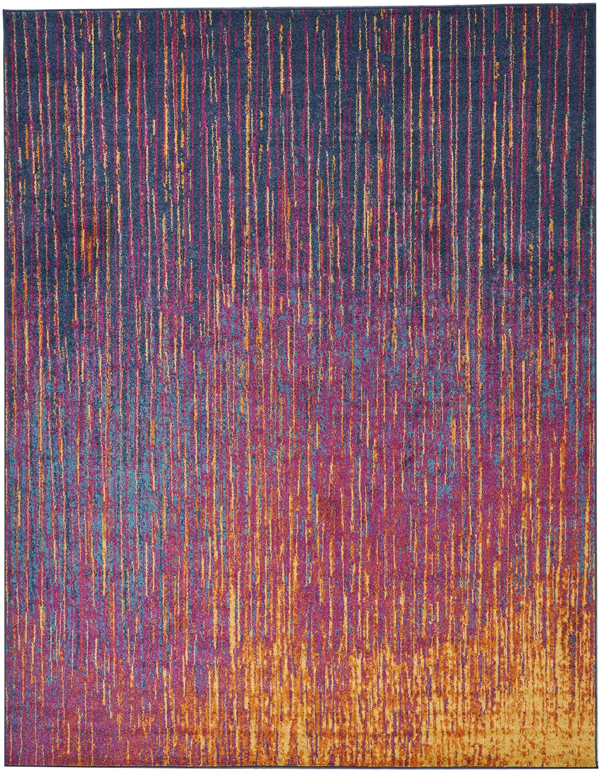 HomeRoots Multicolor 100% Polypropylene 8’ x 10’ Rainbow Abstract Striations Area Rug