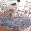 SAFAVIEH Adirondack Collection 8 Round Grey / Navy ADR109P Oriental Distressed Non-Shedding Living Room Bedroom Area Rug