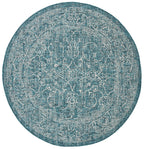 Safavieh Courtyard Collection 4' Round Turquoise Cy8680 Indoor/ Outdoor Patio Backyard Mudroom Area Rug