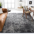 SAFAVIEH Evoke Collection 4 x 6 Black / Grey EVK256R Oriental Distressed Non-Shedding Living Room Bedroom Accent Rug