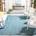 Safavieh Courtyard Collection 6'7'' Square Turquoise Cy8680 Indoor/ Outdoor Patio Backyard Mudroom Area Rug