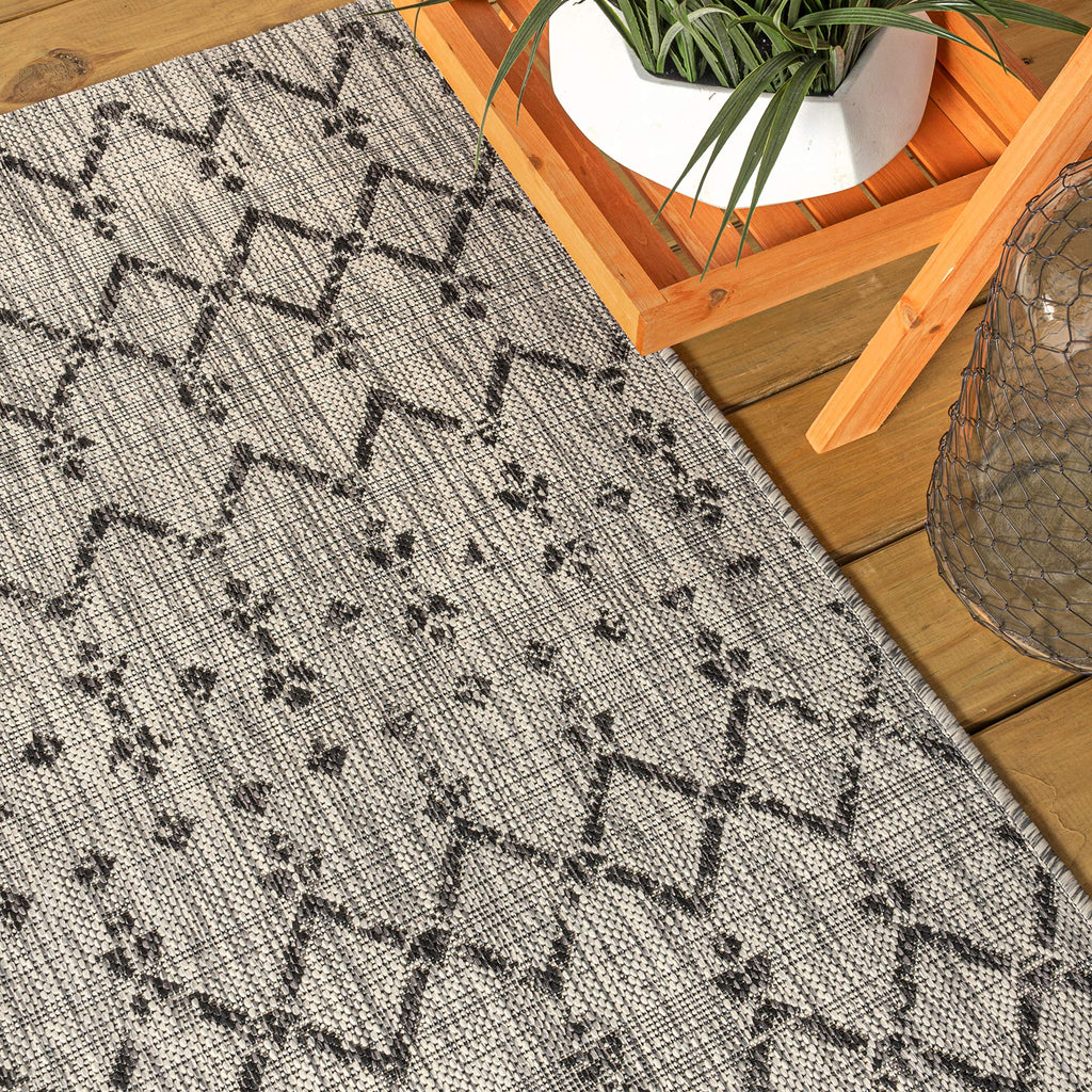Jonathan Y Smb108E-210 Ourika Moroccan Geometric Textured Weave Indoor Outdoor Area Rug, Bohemian, Rustic, Scandinavian Easy Cle