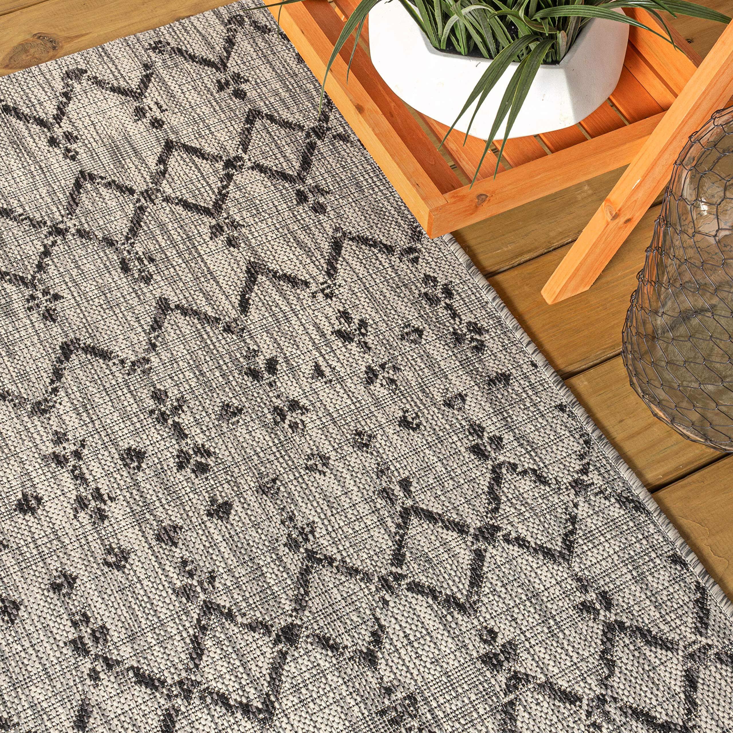 Jonathan Y Smb108E-5R Ourika Moroccan Geometric Textured Weave Indoor/Outdoor Area Rug, Tribal, Easy Cleaning, Bedroom, Dining R