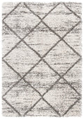 SAFAVIEH Hudson Shag Collection Accent Rug - 2 x 3, Grey & Beige, Modern Trellis Design, Non-Shedding & Easy Care, 2-inch Thic