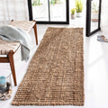 SAFAVIEH Natural Fiber Collection Runner Rug - 2 x 8, Natural, Handmade Chunky Textured Jute 0.75-inch Thick, Ideal for High T