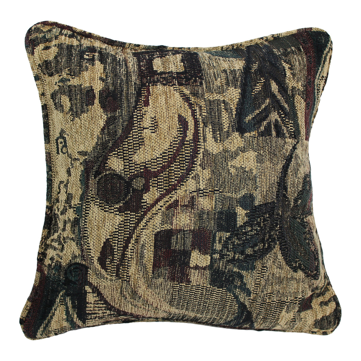 Blazing Needles Corded Square Jacquard Chenille Throw Pillow, 18&quot;, Vermont