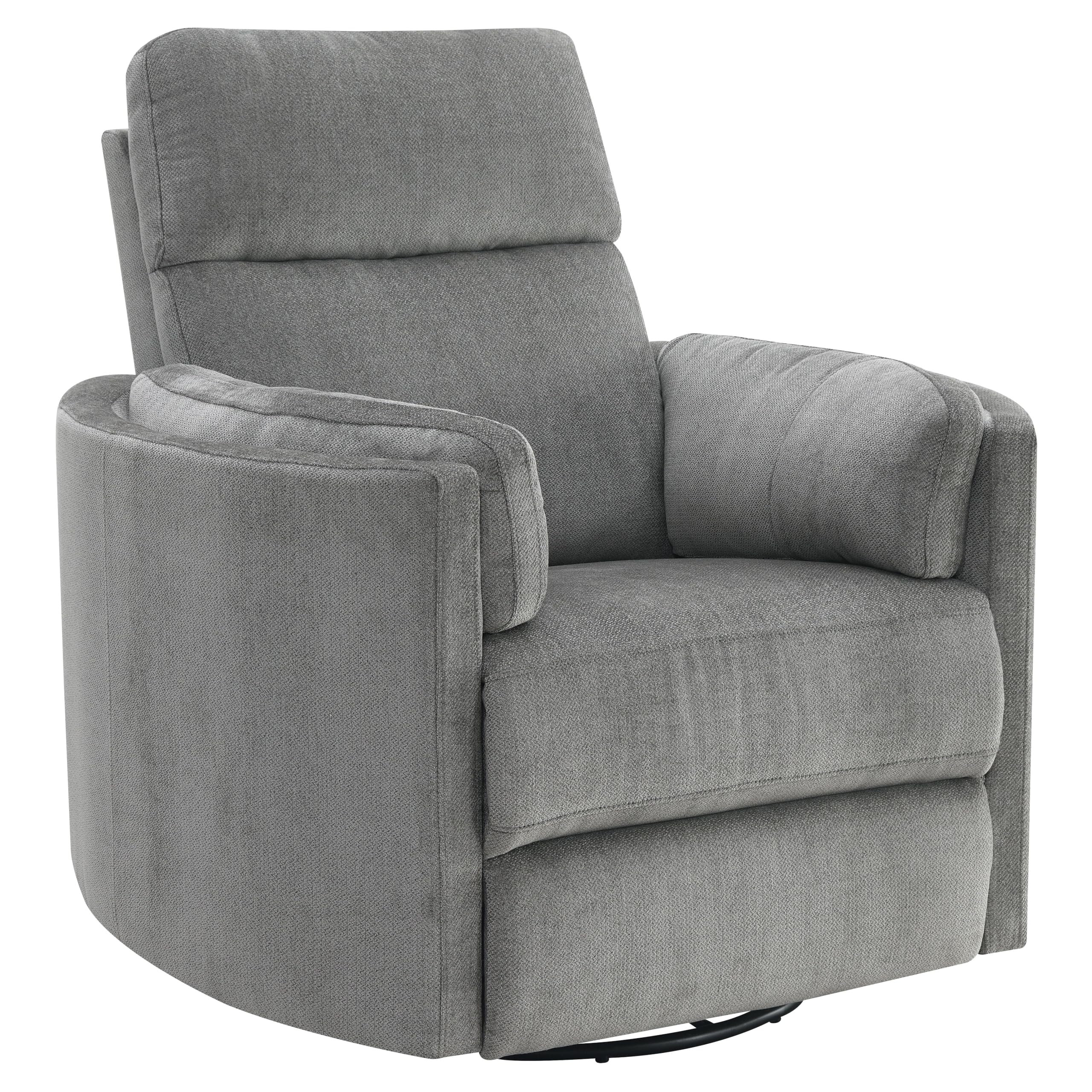 Acme Sagen Wooden Glider Recliner with Swivel in Charcoal
