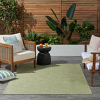 Nourison Positano Indoor/Outdoor Green 4' X 6' Area Rug, Easy Cleaning, Non Shedding, Bed Room, Living Room, Dining Room, Backyard, Deck, Patio (4X6)