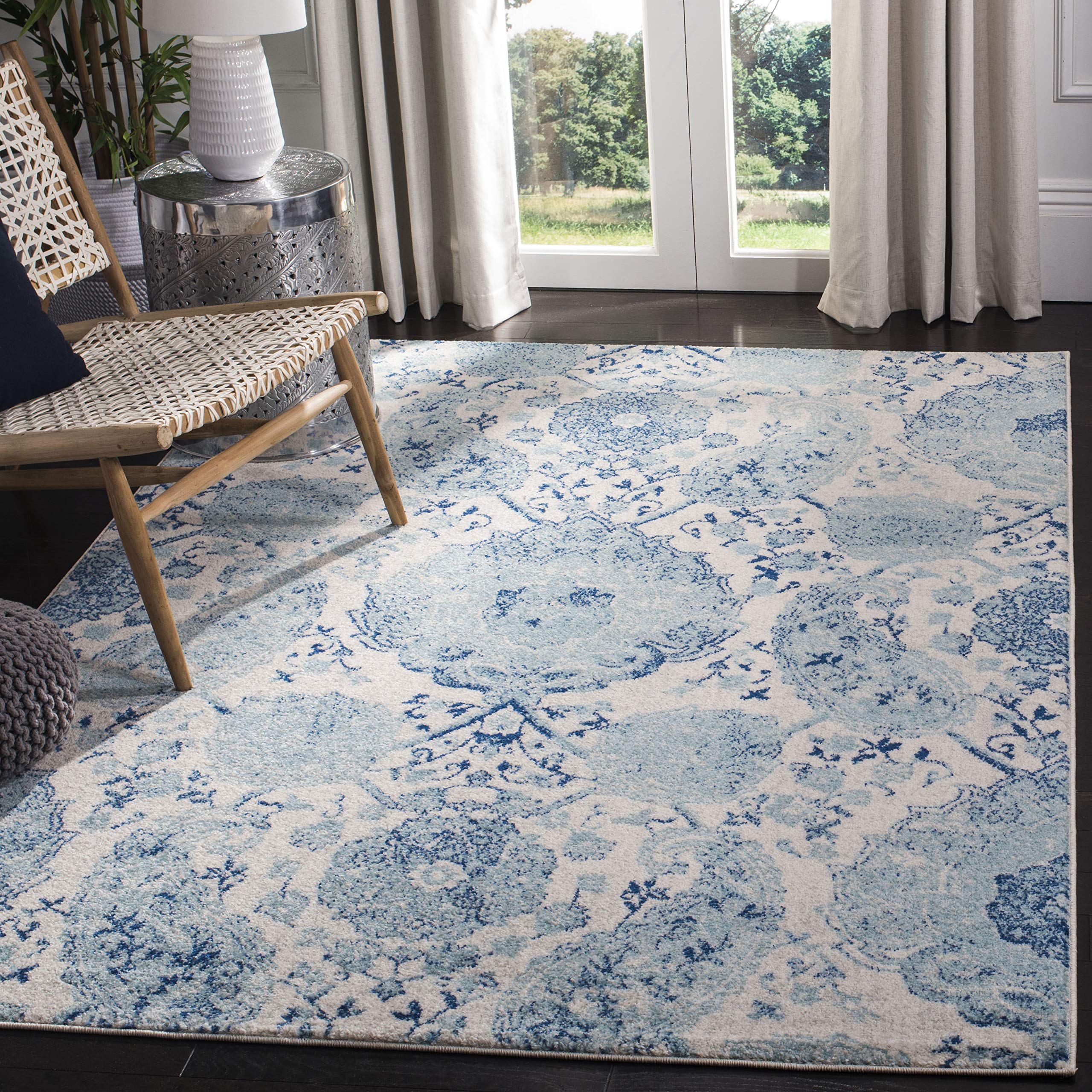 SAFAVIEH Madison Collection 3 x 5 CreamTurquoise MAD600E Boho Chic Glam Paisley Non-Shedding Living Room Bedroom Area Rug
