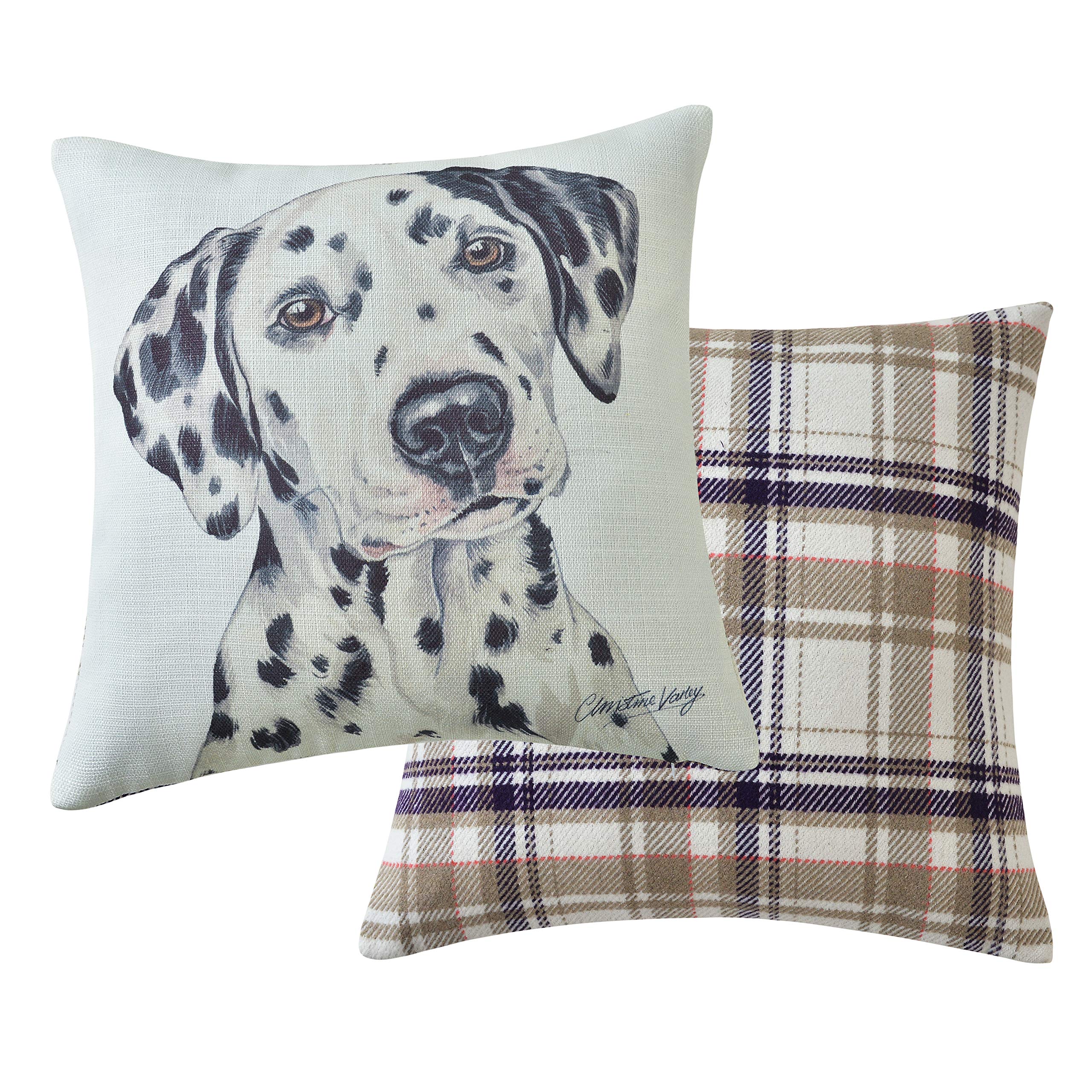 Maturi Dalmatian Filled Dog Cushion-43 X 43Cm / 17 X 17-Inch, Multi-Colored