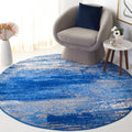 SAFAVIEH Adirondack Collection Area Rug - 11 Round, Silver & Blue, Modern Abstract Design, Non-Shedding & Easy Care, Ideal for 