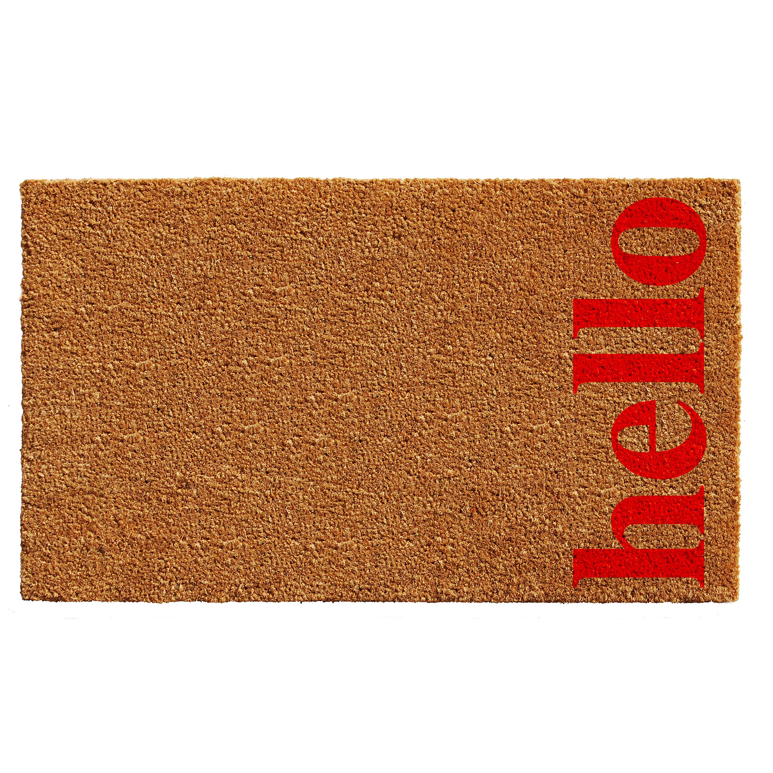 Calloway Mills 102621729Nrb Vertical Hello Doormat. 17' X 29', Natural/Red