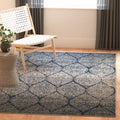 SAFAVIEH Madison Collection Accent Rug - 3 x 5, Navy & Silver, Glam Ogee Trellis Distressed Design, Non-Shedding & Easy Care, 