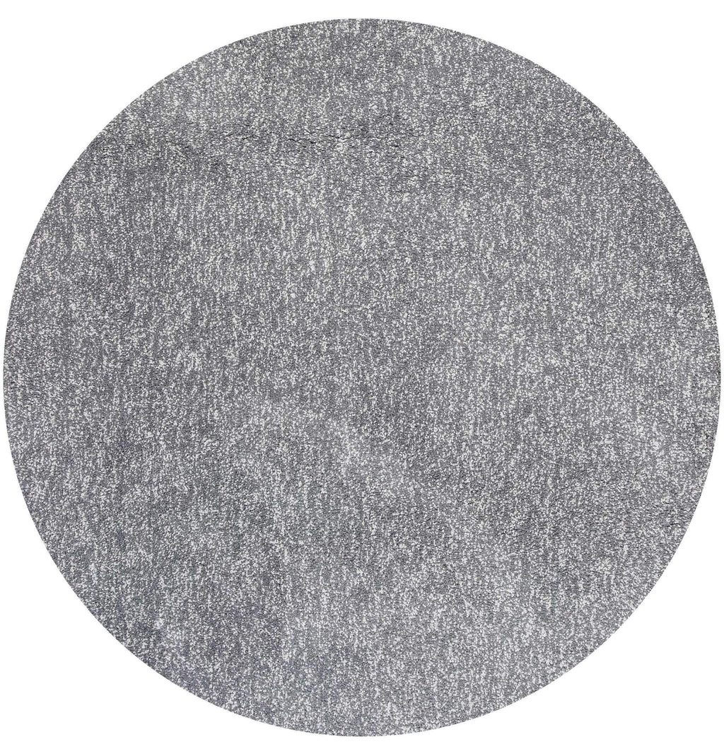 HomeRoots Decor 6' Round Polyester Grey Heather Area Rug