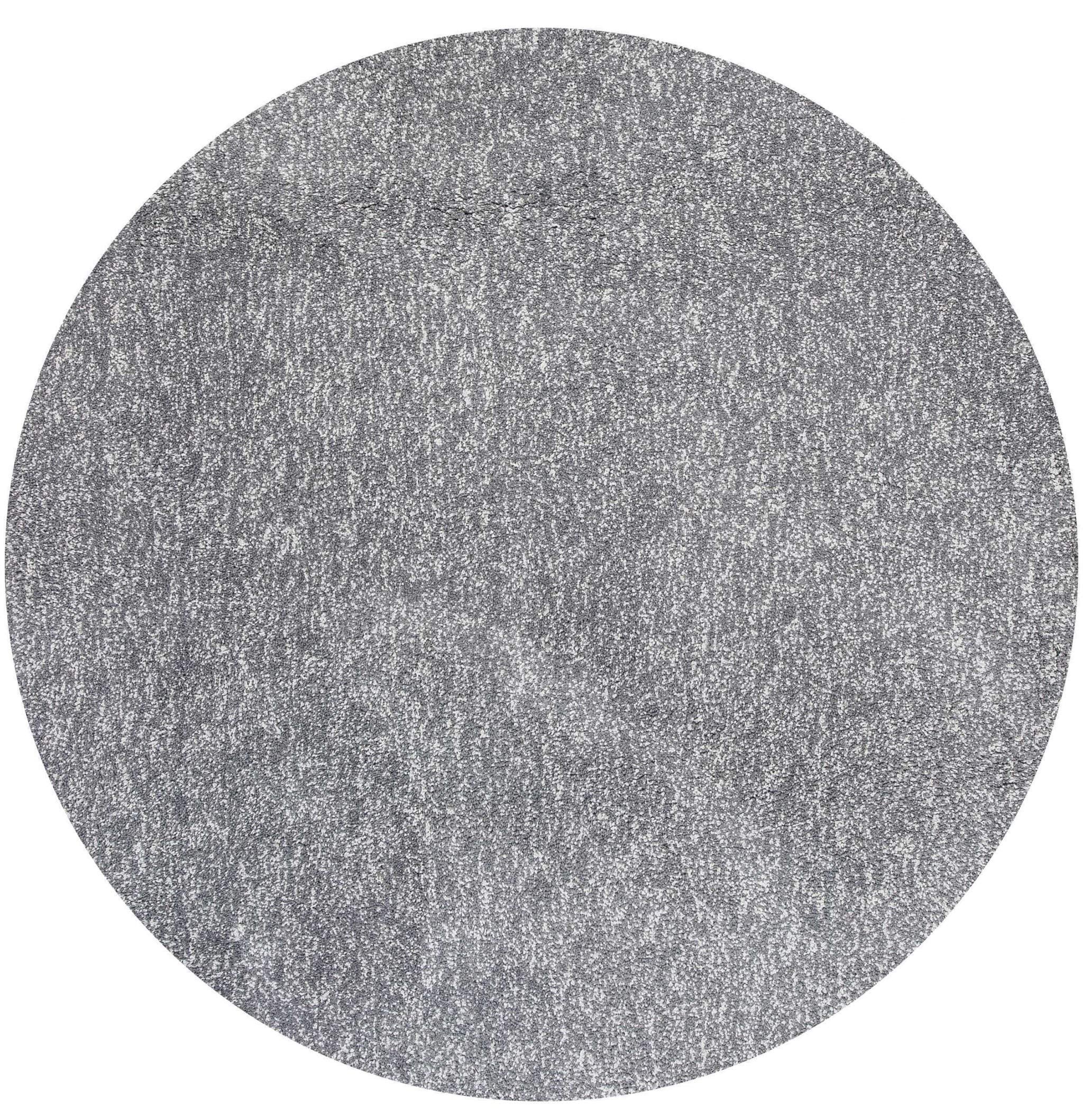 HomeRoots Decor 6' Round Polyester Grey Heather Area Rug