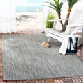 SAFAVIEH Courtyard Collection Accent Rug - 4' x 5'7'', Black & Beige, Non-Shedding & Easy Care, Indoor/Outdoor & Washable-Ideal 