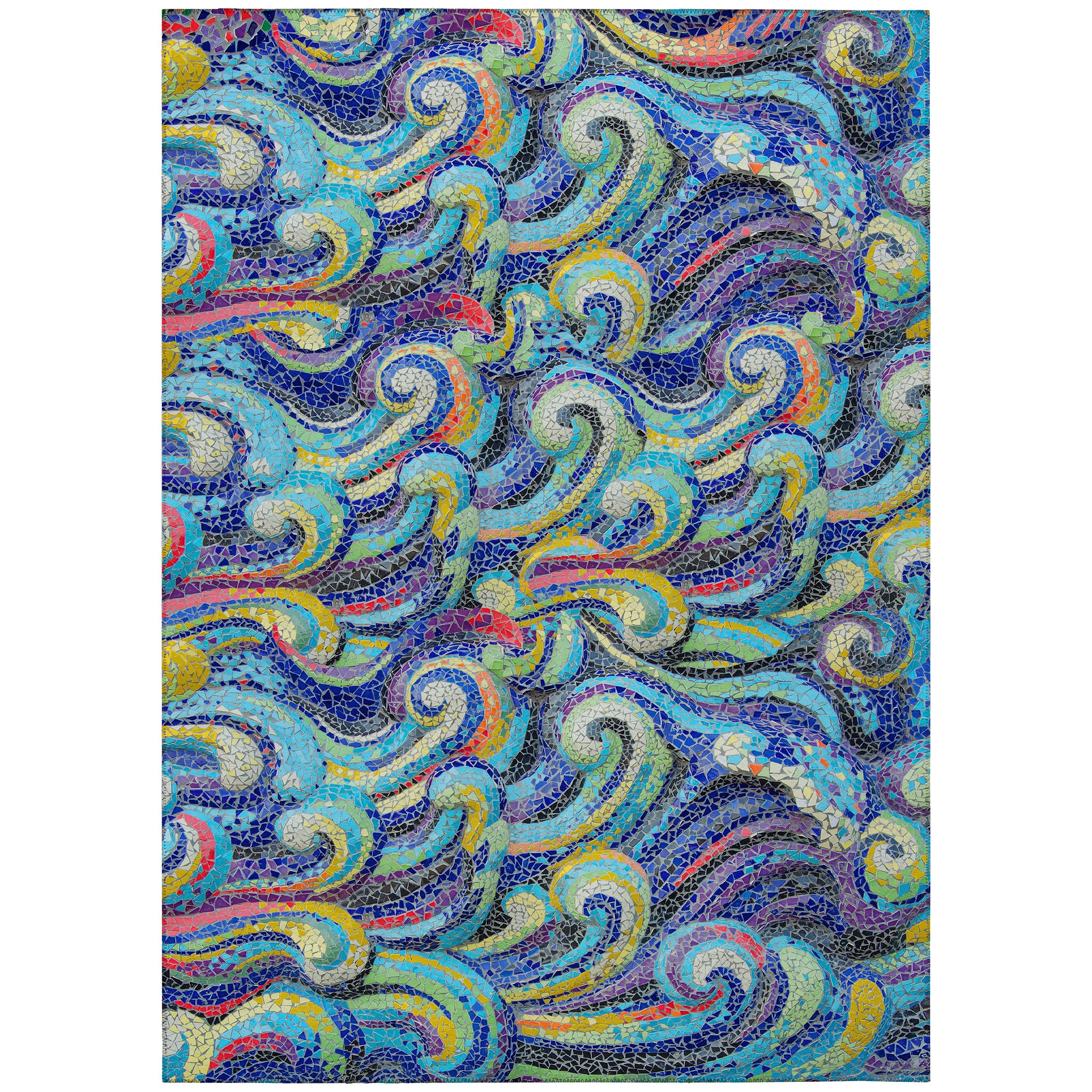 Dalyn Rugs Seabreeze Sz14 Blue Washable 2'6" X 3'10" Indoor Outdoor Area Rug, Easy Clean, Machine Washable, Non Shedding, Bedroom, Living Room, Dining Room, Kitchen, Patio Rug