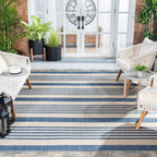 Safavieh Courtyard Collection 6'7'' Square Beige/Sweet Pea Cy6062 Stripe Indoor/ Outside Waterproof Easy Cleansingpatio Backyard
