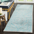 SAFAVIEH Adirondack Collection Runner Rug - 26 x 8, Light Grey & Teal, Oriental Medallion Design, Non-Shedding & Easy Care, Id