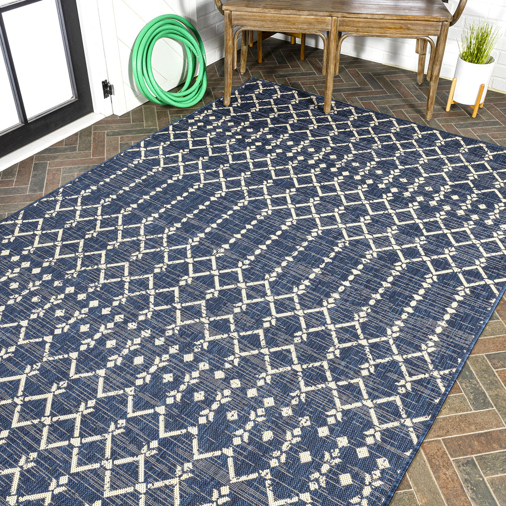 Jonathan Y Smb108K-5 Ourika Moroccan Geometric Textured Weave Indoor Outdoor Area Rug, Coastal, Traditional, Transitional Easy C