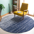 SAFAVIEH Adirondack Collection 5 Round Navy/Grey ADR113E Modern Ombre Non-Shedding Area Rug