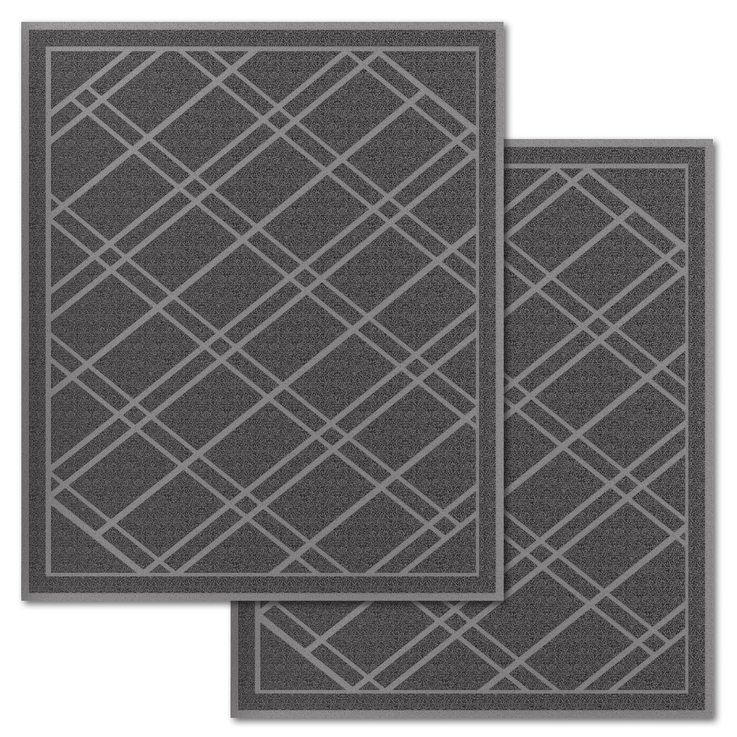 Sliptogrip Universal Door Mat, Plaid Design - Grey, 42 X 5 - No Slip, Durable And Washable, Outdoor And Indoor Floor Welcome Mat
