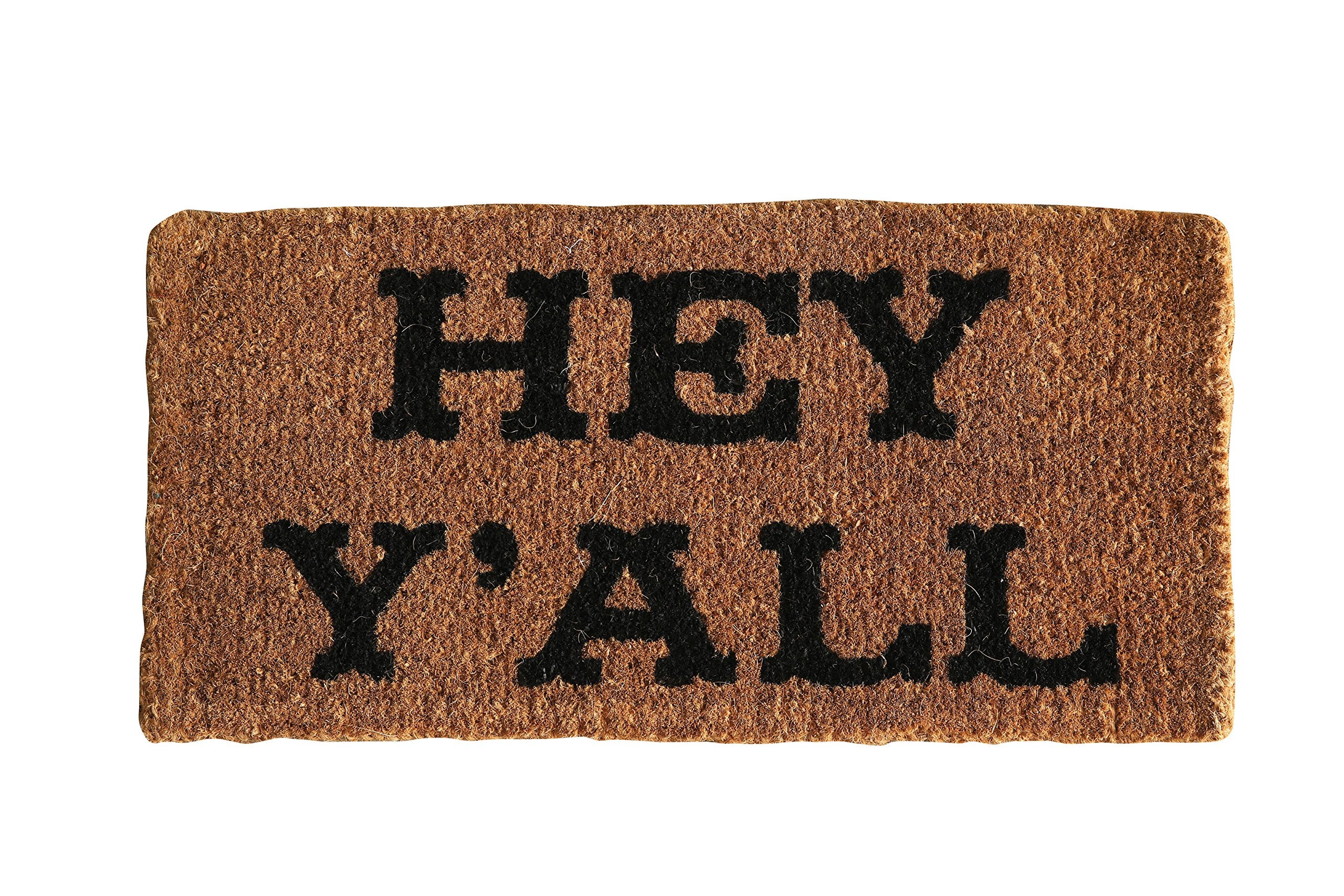 Creative Co-Op 'Hey Y'All Natural Coir Doormat