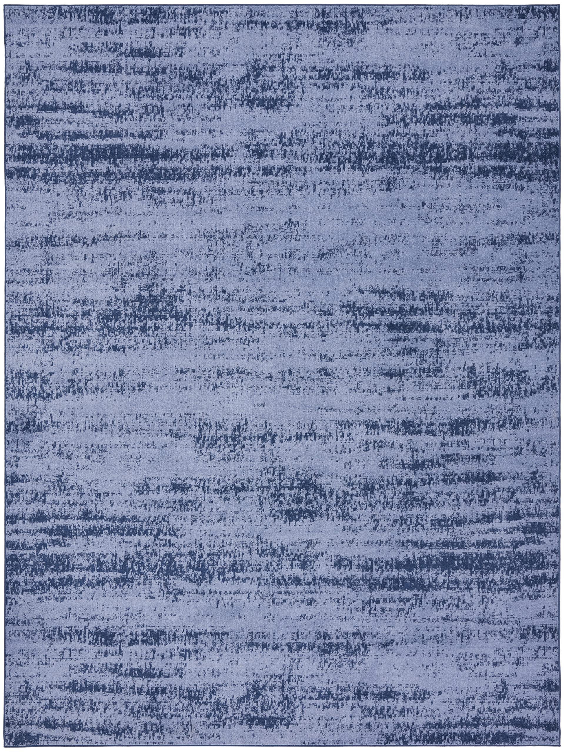 Nourison Essentials Indoor/Outdoor Solid Abstract Denim 9' X 12' Area Rug, Easy Cleaning, Non Shedding, Bed Room, Living Room, Dining Room, Backyard, Deck, Patio (9X12)