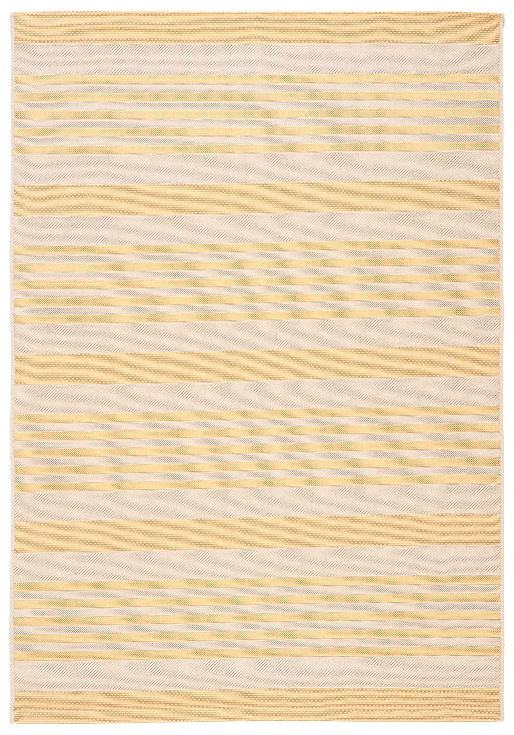 SAFAVIEH Courtyard Collection 2' x 3'7'' Gold/Beige CY6062 Nautical Coastal Stripe Indoor/-Outdoor Waterproof Easy-Cleaning Pati