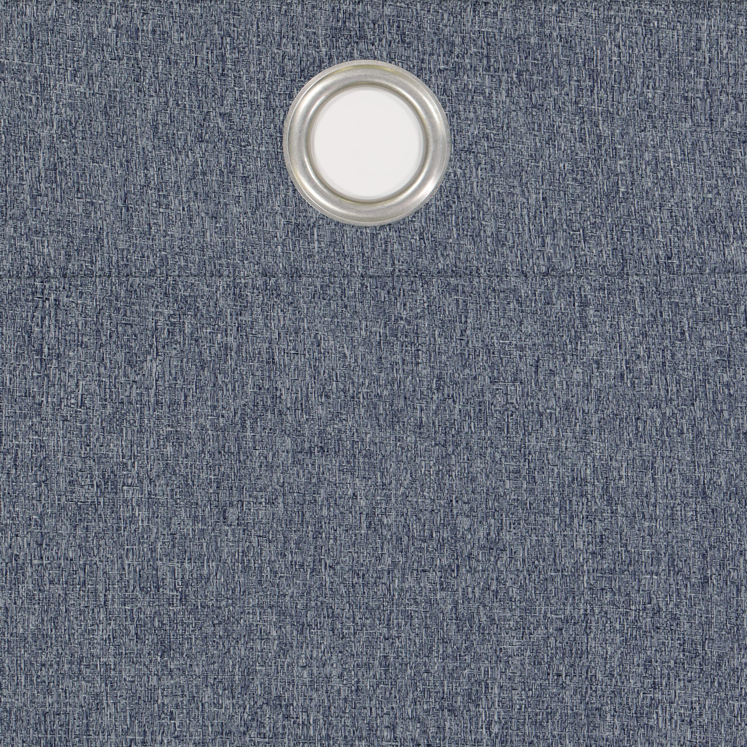 Eclipse Carter Draftstopper Light Filtering Grommet Lined Window Curtains For Living Room (2 Panels), 37 In X 84 In, Denim