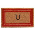 Calloway Mills 153032436U Red Border 24 x 36 Monogram Doormat, (Letter U)
