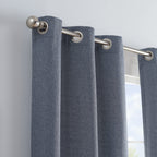 Eclipse Carter Draftstopper Light Filtering Grommet Lined Window Curtains For Living Room (2 Panels), 37 In X 84 In, Denim