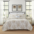 Laura Ashley - Twin Quilt Set, Reversible Cotton Bedding With Matching Sham, Home Decor For All Seasons (Bedford Mocha, Twin)