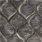 HomeRoots Polypropylene 5'x8' Charcoal Grey Machine Woven Ogee Indoor Area Rug