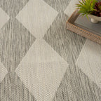Nourison Positano Indoor/Outdoor Light Grey 4' X 6' Area Rug, Easy Cleaning, Non Shedding, Bed Room, Living Room, Dining Room, Backyard, Deck, Patio (4X6)