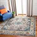 SAFAVIEH Monaco Collection 67 Square GreyLight Blue MNC243G Boho Chic Medallion Distressed Non-Shedding Living Room Bedroom Din
