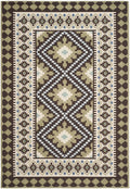 Safavieh Veranda Collection Area Rug - 6'7' X 9'6', Chocolate & Green, Boho Design, Non-Shedding & Easy Care, Indoor/Outdoor & Washable-Ideal For Patio, Backyard, Mudroom (Ver099-0624)