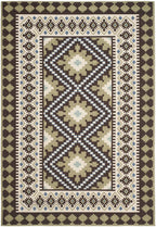 Safavieh Veranda Collection Area Rug - 6'7' X 9'6', Chocolate & Green, Boho Design, Non-Shedding & Easy Care, Indoor/Outdoor & Washable-Ideal For Patio, Backyard, Mudroom (Ver099-0624)
