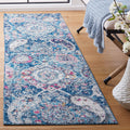 SAFAVIEH Madison Collection Runner - 23 x 6, Blue & Grey, Non-Shedding & Easy Care, Ideal for High Traffic Areas in The Living
