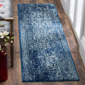 SAFAVIEH Evoke Collection 22 x 19 Navy/Ivory EVK256A Oriental Distressed Non-Shedding Living Room Bedroom Runner Rug