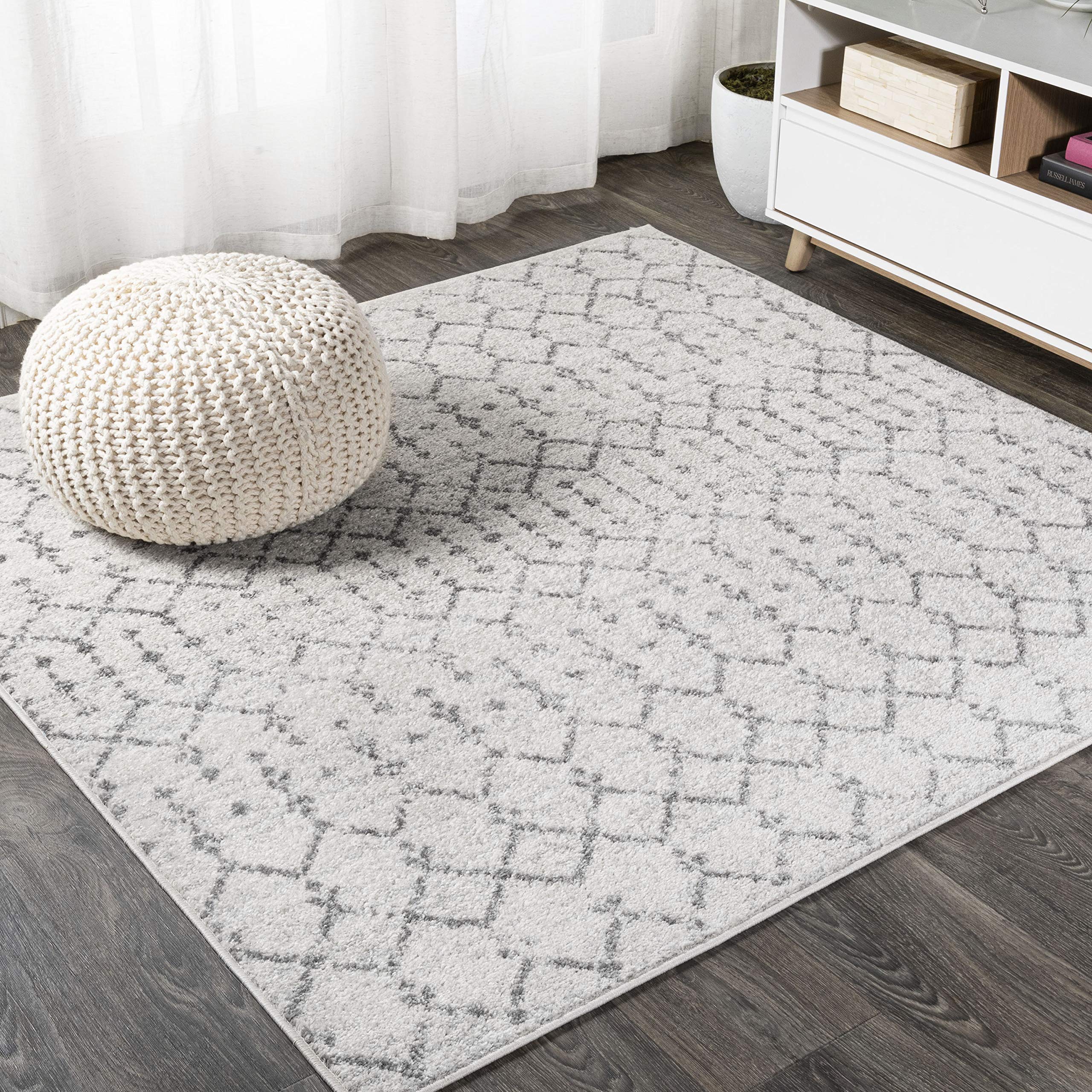 JONATHAN Y MOH101B-5SQ Moroccan Hype Boho Vintage Diamond 5 Square Area-Rug, Bohemian, Southwestern, Casual, Transitional, Pet 
