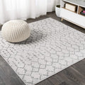 JONATHAN Y MOH101B-3SQ Moroccan Hype Boho Vintage Diamond Cream/Gray 3 Square Area Rug, Pet Friendly, Non Shedding, Stain Resis
