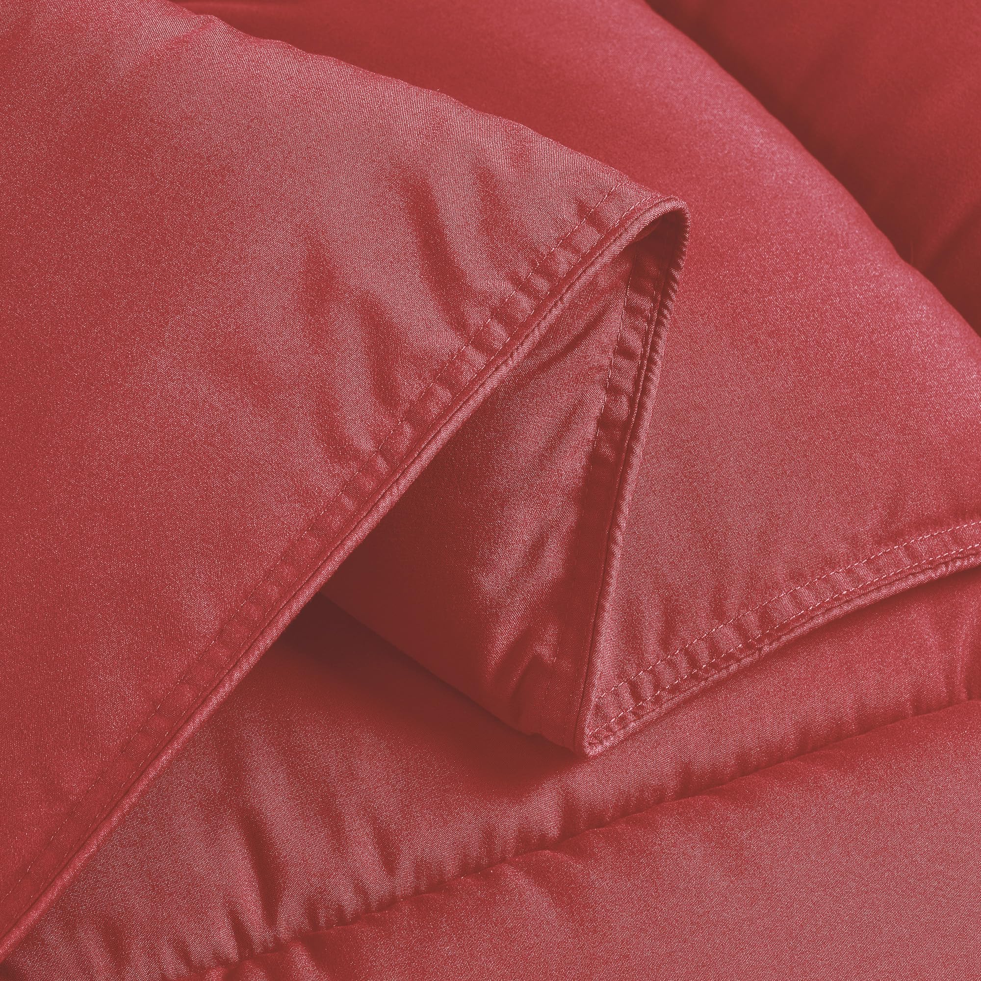 Chezmoi Collection Mineral Red Down Alternative Comforter Oversized Queen - 3-Piece Lightweight Comforter Set - All Seasons Micr