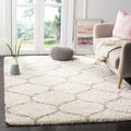 SAFAVIEH Hudson Shag Collection Area Rug - 10 x 14, Ivory & Beige, Moroccan Ogee Trellis Design, Non-Shedding & Easy Care, 2-i