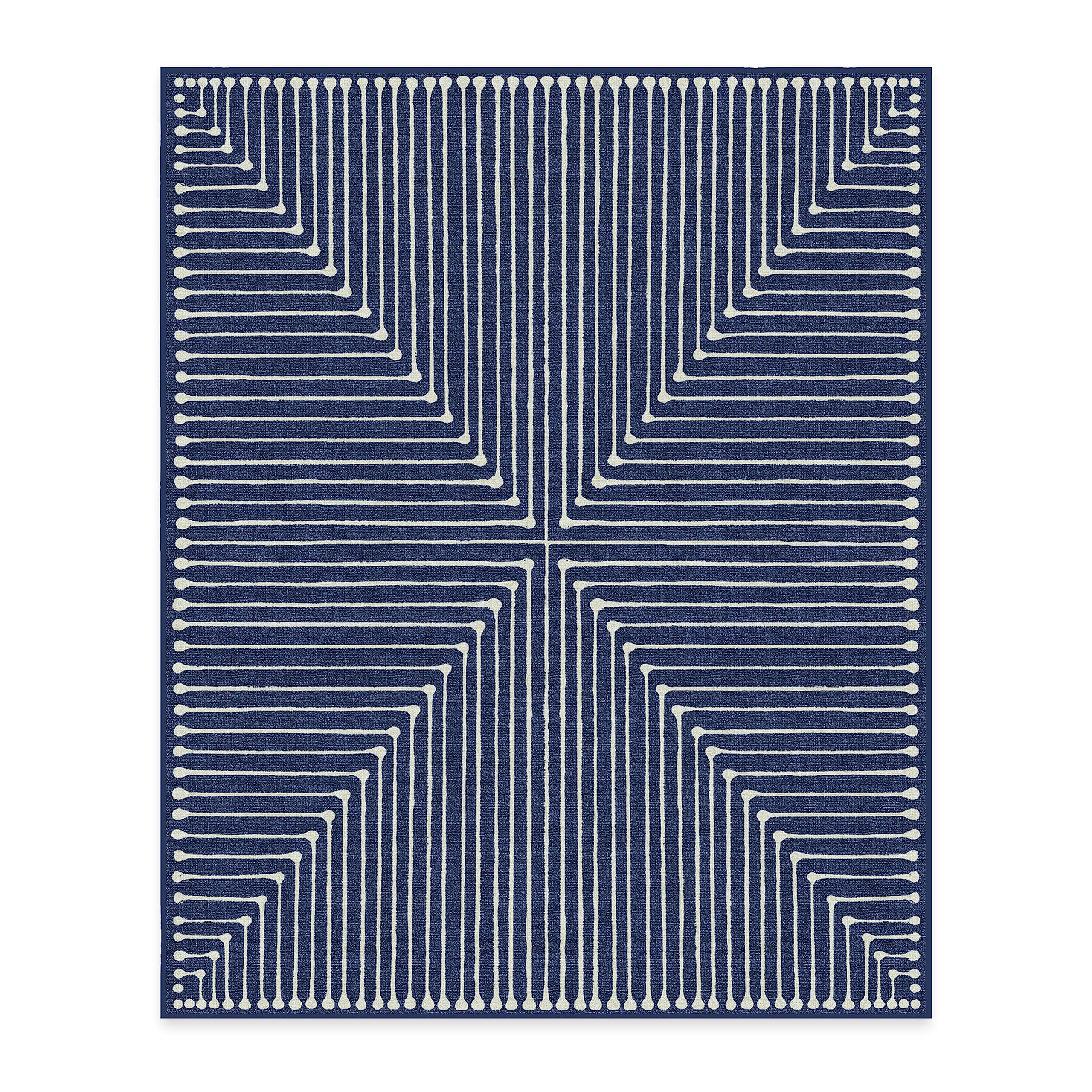 RUGGABLE x Jonathan Adler - Inkdrop Lapis Blue - Machine Washable Area Rug - Pet & Child Friendly - Stain & Water Resistant - No