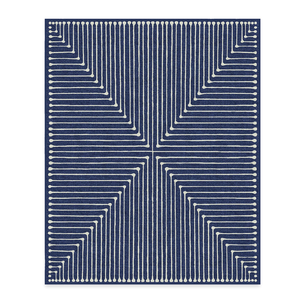 RUGGABLE x Jonathan Adler - Inkdrop Lapis Blue - Machine Washable Area Rug - Pet & Child Friendly - Stain & Water Resistant - No